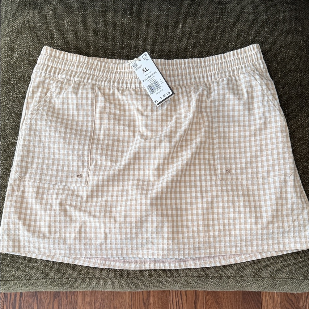Adidas Beige Checkered Mini Skirt